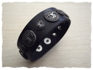 Armband "Yggdrasil" aus Leder Schwarz