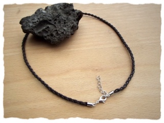 Geflochtenes Halsband aus Leder Braun