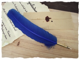 Blaue Schreibfeder