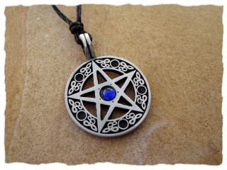 Amulett &quot;Pentagramm&quot; mit Stein Blau