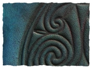 Haarspange "Keltische Triskele" mit Clip Petrolblau