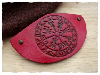 Haarspange "Wikinger Kompass" mit Clip Rot