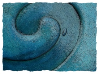 Haarspange "Spirale" aus Leder Petrolblau