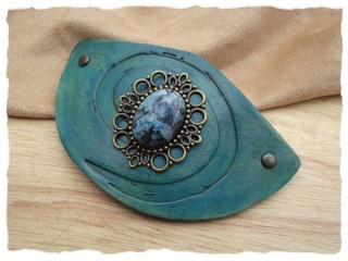 Haarspange "Blauer Jaspis"