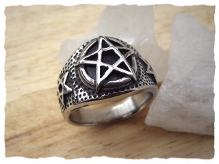 Ring &quot;Pentagramm&quot; aus Edelstahl US13/69