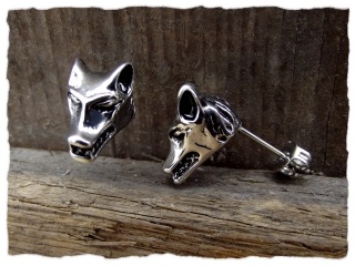Ohrstecker "Wolfskopf" aus Edelstahl