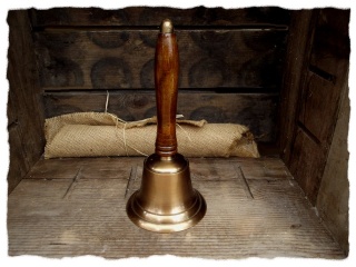 21 cm Messing Holz Brüniert Glocke Tischglocke Handglocke 