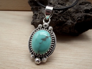 Großer Silberanhänger mit Türkis Cabochon