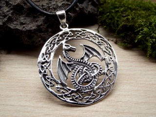 Silberanhänger Keltischer Drache