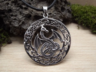 Silberanhänger Keltischer Drache