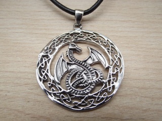 Silberanhänger Keltischer Drache