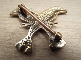 Bronze Brosche Raben