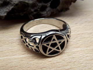 Edelstahlring Pentagramm